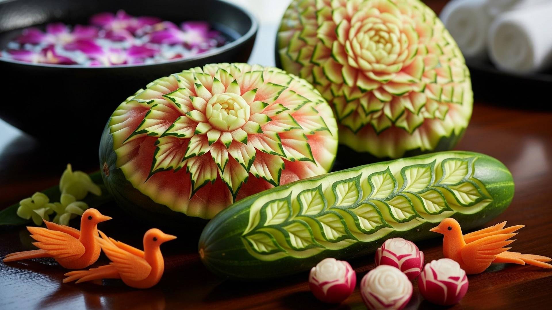 Fruit and vegetable carving workshop