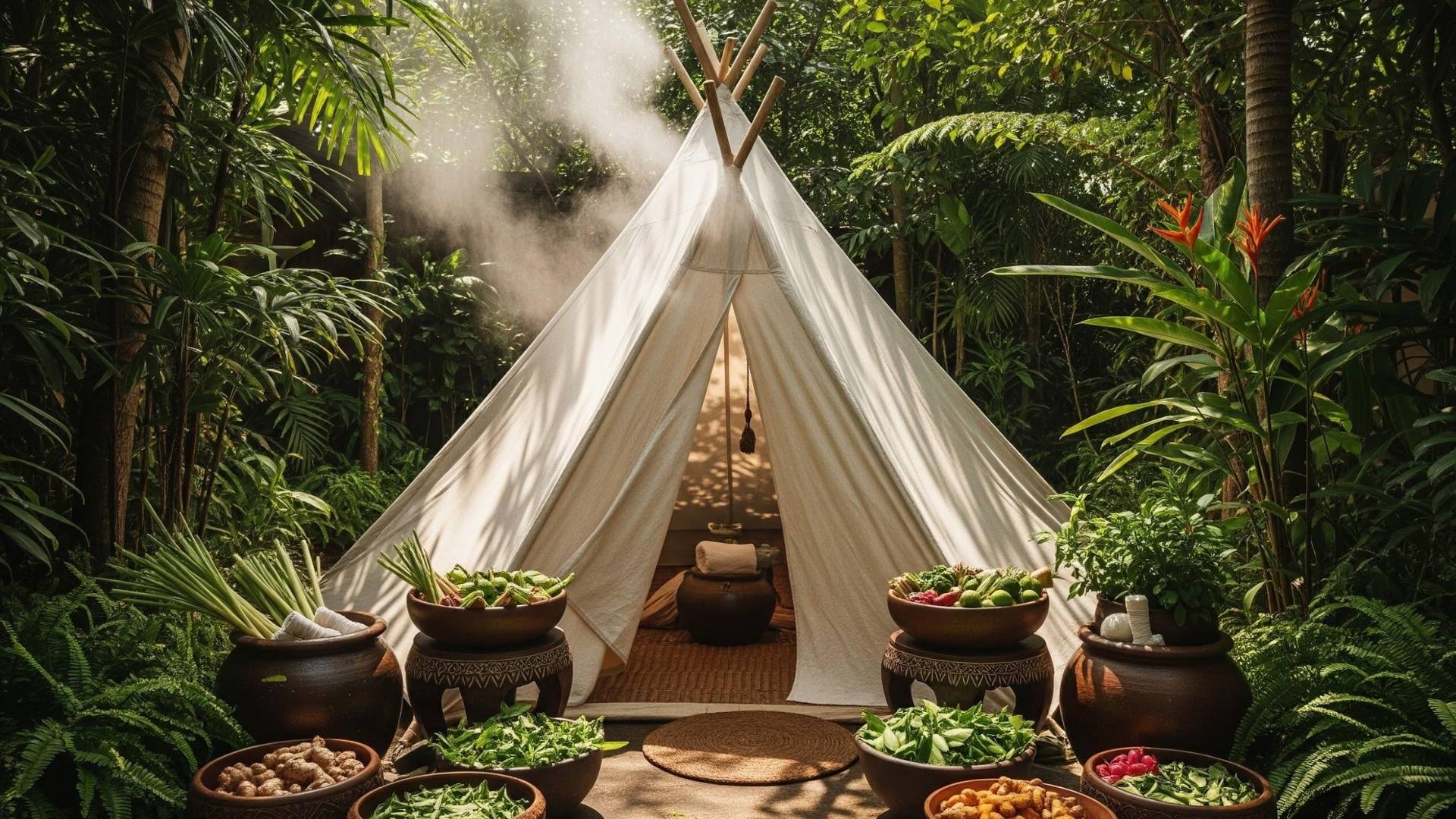 Traditional Thai herbal steam therapy